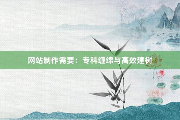 网站制作需要：专科缠绵与高效建树